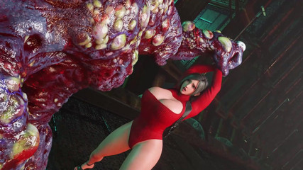 Game of Lust 3D: 丰满的黑发3D女郎rae被大鸡巴怪物干菊花