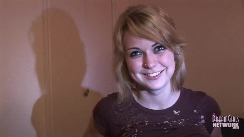 Dream Girls: Cute shy coed first timer shows her pussy