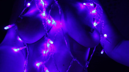 Hairypussyangel: Sex in Christmas with toys and LED garland, Happy new...