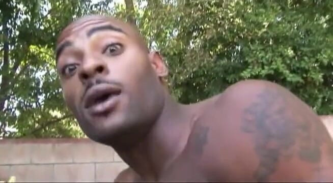 VOP Ebony Babes: Ebony bangs with a big black cock outdoor