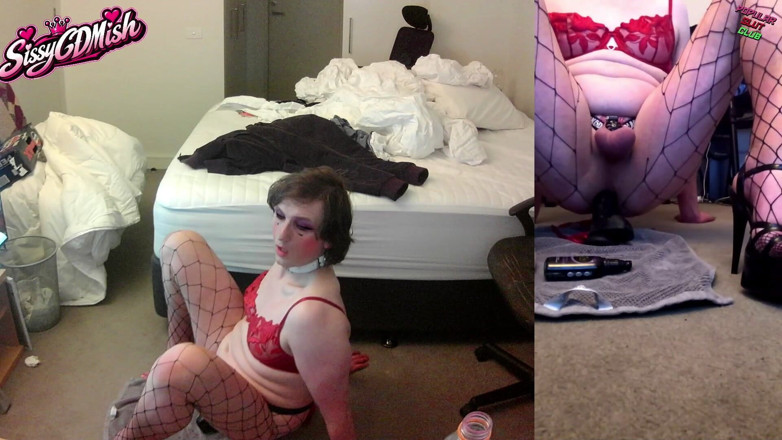 SissyCDMish: Sissycdmish - Zamčená děvka s obrovským velkým černým robertkem