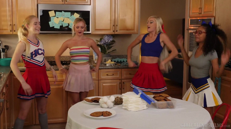 Girlfriends Films: Cheerleaders play naughty games & fuck at slumber party - GirlfriendsFilms