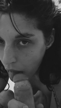 She Has Total Control Over His Cock, She Sucks It and Licks the Glans, Making Him Cum Hard in Her Mouth.
