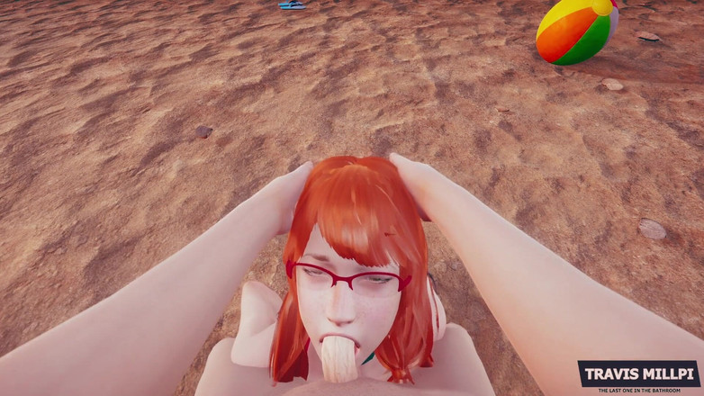 TravisMillpi: День пляжа: Обнаженный пляж с рыжей сводной сестрой