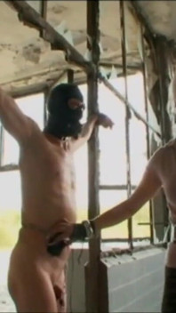 Dominating penis with masked man