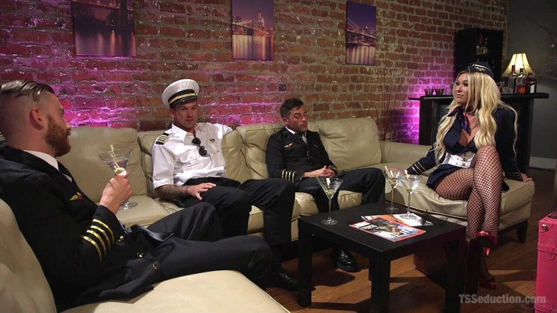 TS Seduction by Kink: Aubrey Kate's 1st Cockpit Cum Fest Gangbang!