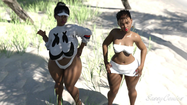 Sassy comics: Photographe ringard, trio anal avec deux salopes noires sexy