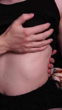Tits Touching and Nipple Play with Modest Young MILF