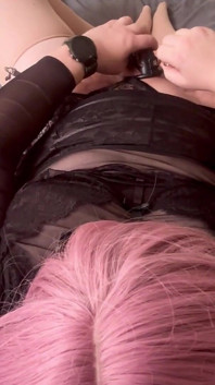 Caged Trans Girl Trys on New Lingerie and Cums