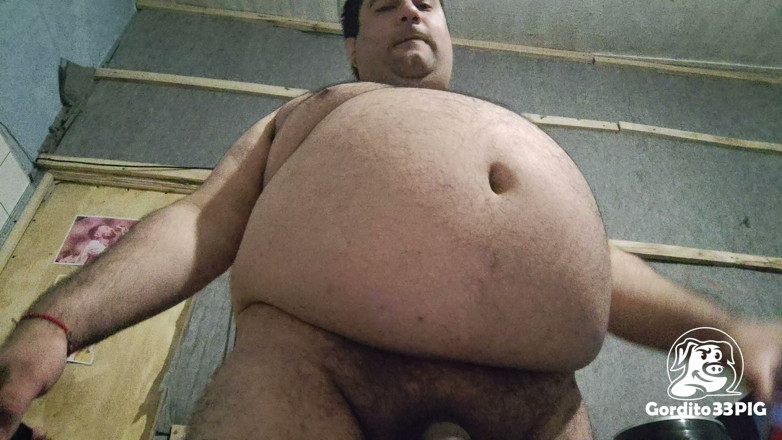 Gordito33PIG: Fat Greedy Pig Belly in Close-up