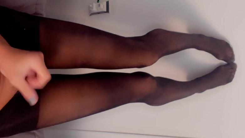 TVI Studios Val Parker: Horny Crossdresser POV Black Pantyhose Wank