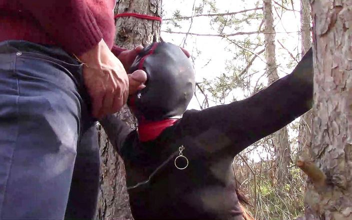 Laura on Heels: Utomhussex i skogen. Bär sexiga kläder och höga klackar, bunden,...