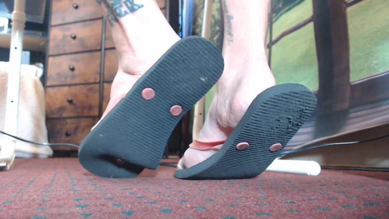 Abby Anna: Velmi opotřebované černé flipflops