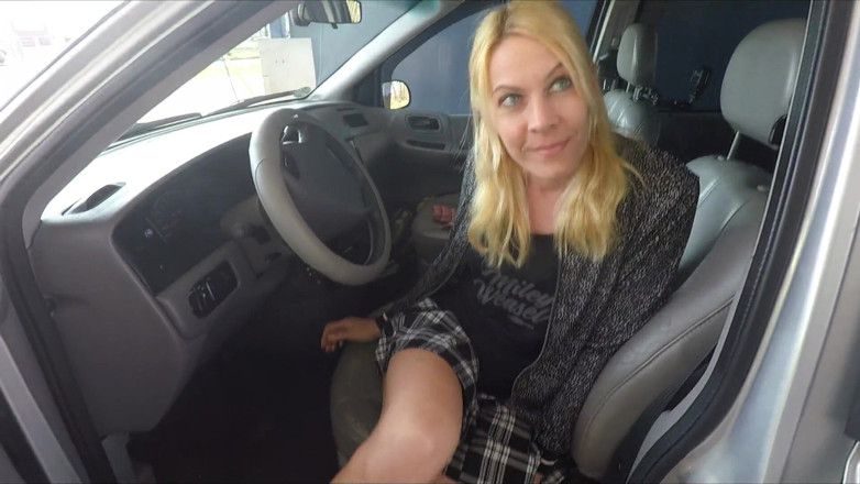 Miley Weasel: Hot Blonde Gets Her Ass Fucked While Washing the Car!!