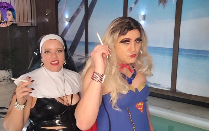 HollyCox: Superwoman and Nun Smoking Vs120s