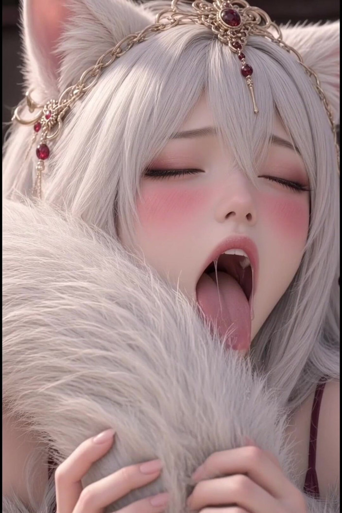 Wertstofsamler: 3d anime kitsune мастурбує на храмових сходах і катається на її членах