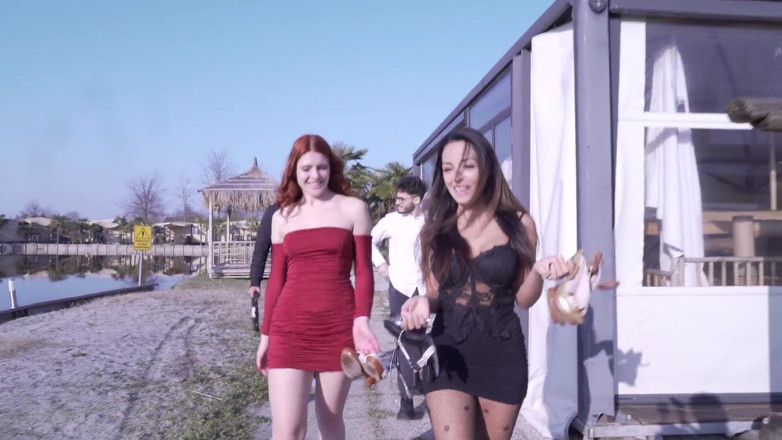 Ferrero anal experience: Bts, Two Hot Girls Get Fucked by Two Peekers in...