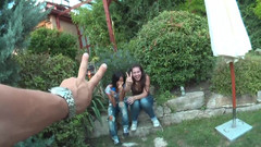 Gang Bang Germany: Birçok kızla arka bahçemde amatör döl yutma ve grup seks...