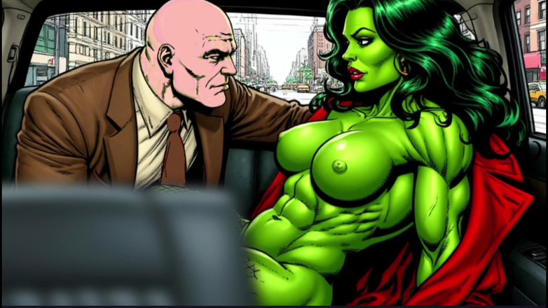 Octopussy Lovers Club: वह हल्क। कार में सेक्स. वयस्क हास्य कार्टून।