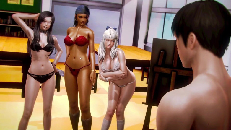 LewdArcade: Waifu Akademie - Porno kolekce Kaori Tomikawa a Elizabeth Laroch. Nahé...
