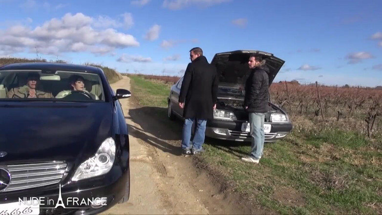 Nude in France: Two greedy big boobed mature slut found two bastards to...
