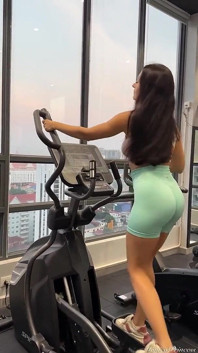 Brunette Big Ass Tease in Gym