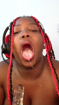 This Little Ghetto Ebony Thot Loves Spending the Night in Her Room Deepthroating the Dildo She Needs Cum in Her - Mastermeat1