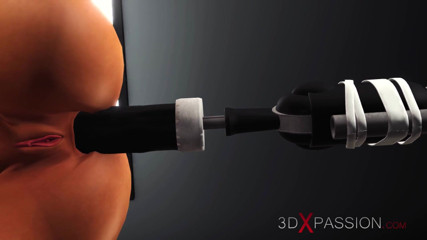 3dxpassion: ¡Muchas tetas y máquina de follar! Sexy morena esposada follada...