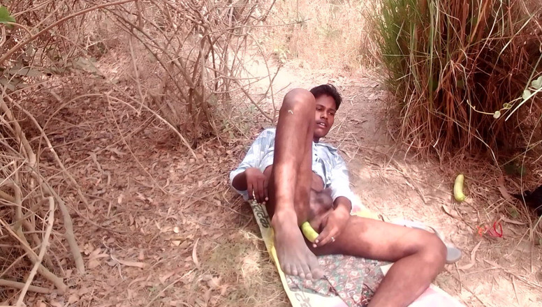 Hotdick_rohit: Desi Teen Boy Ass Fucking with a Big Cucumber Like...