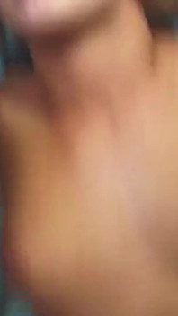 Brunette Beauty with Huge Saggy Tits Eating Cum From an Old Dick
