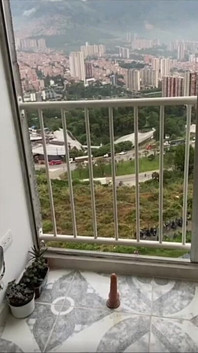 Petite Latina Fucks Herself on the Balcony