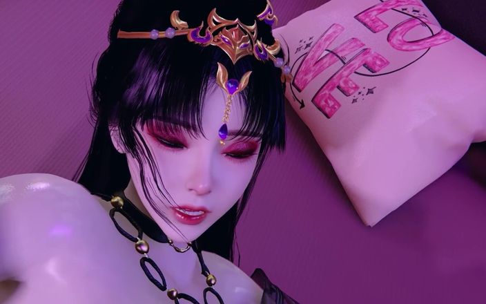 Why fuck so hard: Азиатская косплей-шлюшка с большими сиськами 3D занимается хардкорным сексом с дрочкой ногами