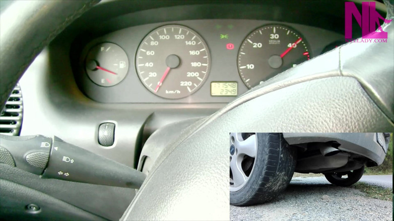 Nyllady: Reckless Revving Play Punishing My Car in Black Suede Sharp...