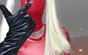 Slutty Sandy: Kızıl lateksli aptal sürtük kadın kılıklı