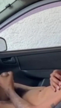 Brunette Jerking off in the Car