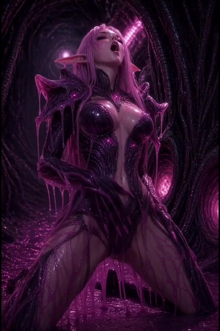 Wertstofsamler: Anime rosa 3D slime elf em armadura