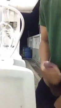 Excited Behind the Bathroom