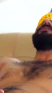 Tattooed Bear Avi Strider Jerks off Solo and Cums