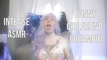 Pastel Rosie: Intenzivní creampie přítelkyně asmr bunny