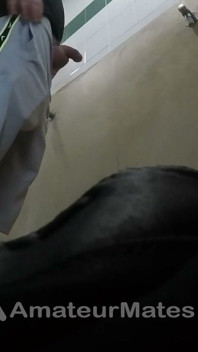 Amateur Str8 Boy Caught Peeing at Public Toilet Urinal