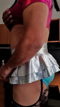 Teasing in Sissy Cheerleader Suit
