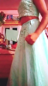 Indian Gay Crossdresser Gaurisissy Feeling Horny in Blue Lehanga