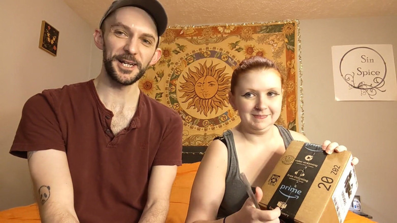 Sin Spice by Sophia Sinclair and Jasper Spice: Logyny Jerkable Skin Suction Cup Dildo Unboxing and Masturbation