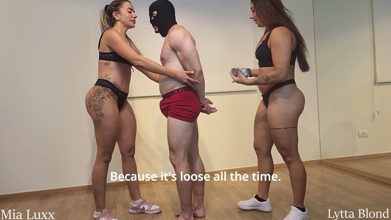 Queen Lytta ballbusting and cum lick: Эпизод 4 - нижнее белье, лизание спермы и пытка яиц сексуальной Lytta на нижнем белье пинает сучка, яйца, доит его и заставил лизать его собственную сперму
