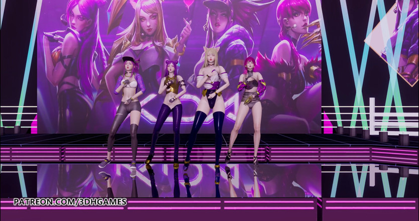 3D-Hentai Games: Kızlar günü - striptiz ahri, akali, evelynn, kaisa 3d sansürsüz erotik dans