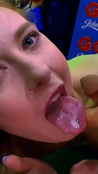 Blonde and Redhead Sluts Get Their Faces Covered in Cum at Ggg Gangbang