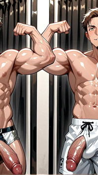 Ai, hommes musclé sexy et huilé