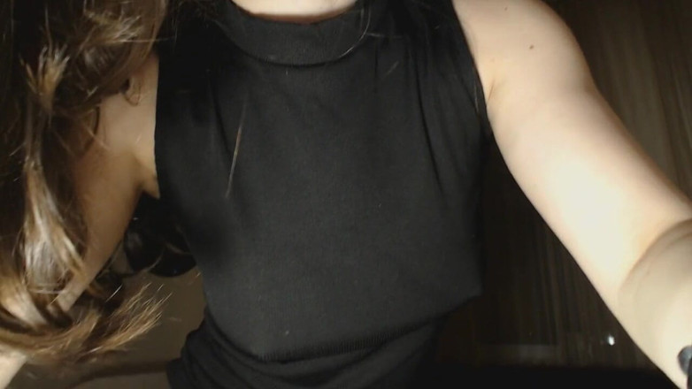 MyClearSky: Milking her tits through black dress