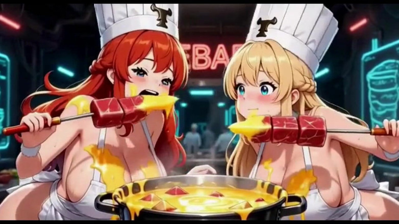 Hot girl dancing: Komik aşçı videosu, ai animasyon