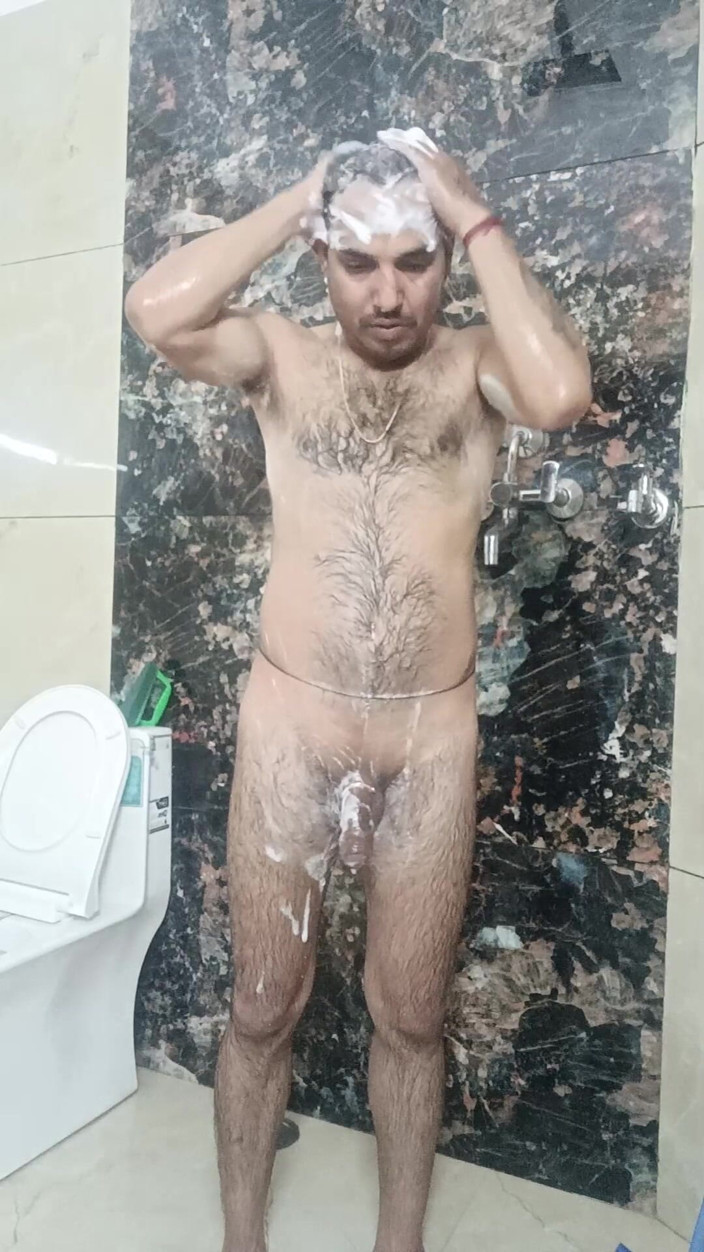 Rajasthani-old-lover: Indischer desi-mann sex und show, duschschuh und masturbation